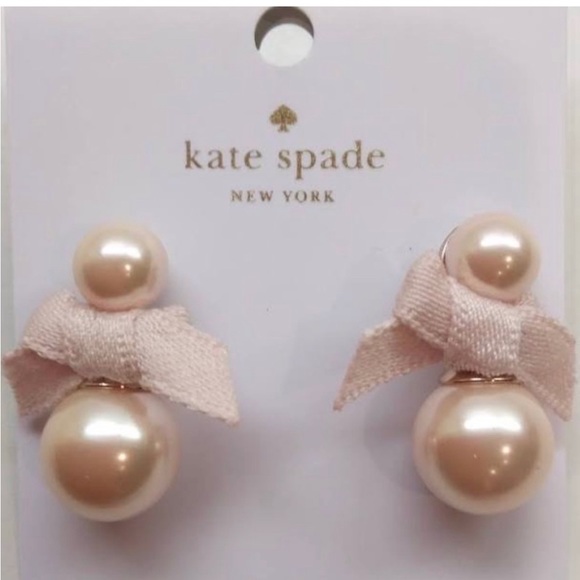 kate spade Jewelry Nwt Kate Spade Pink Pearly Bow Earrings Poshmark